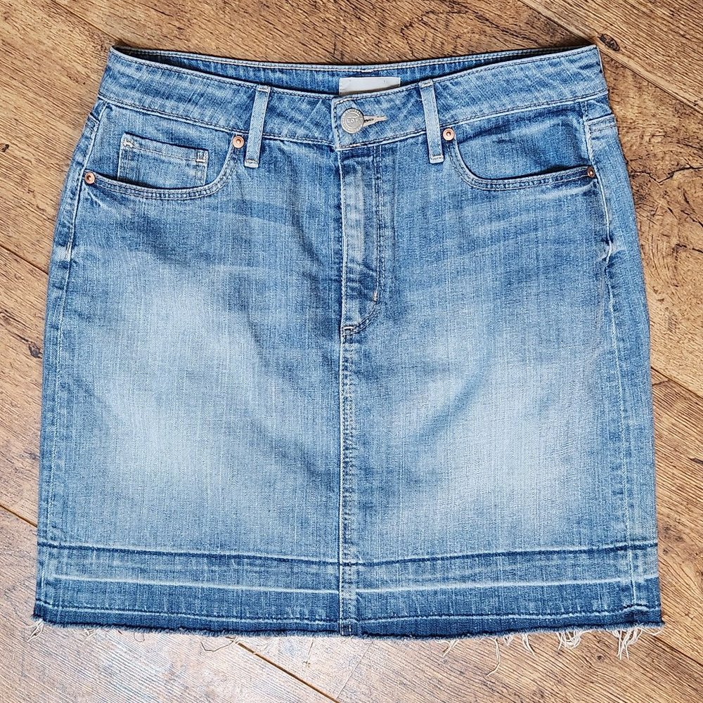 LOFT Faded Blue Denim Mini Skirt